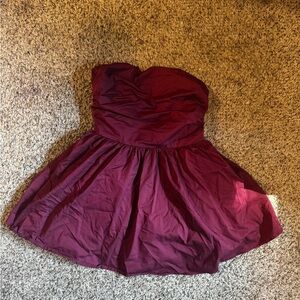 Strapless Burgundy Dress